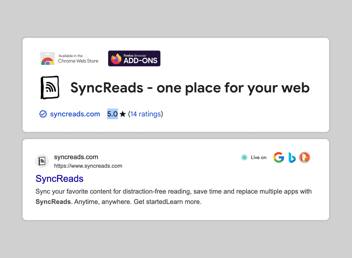 SyncReads is available where you need it!